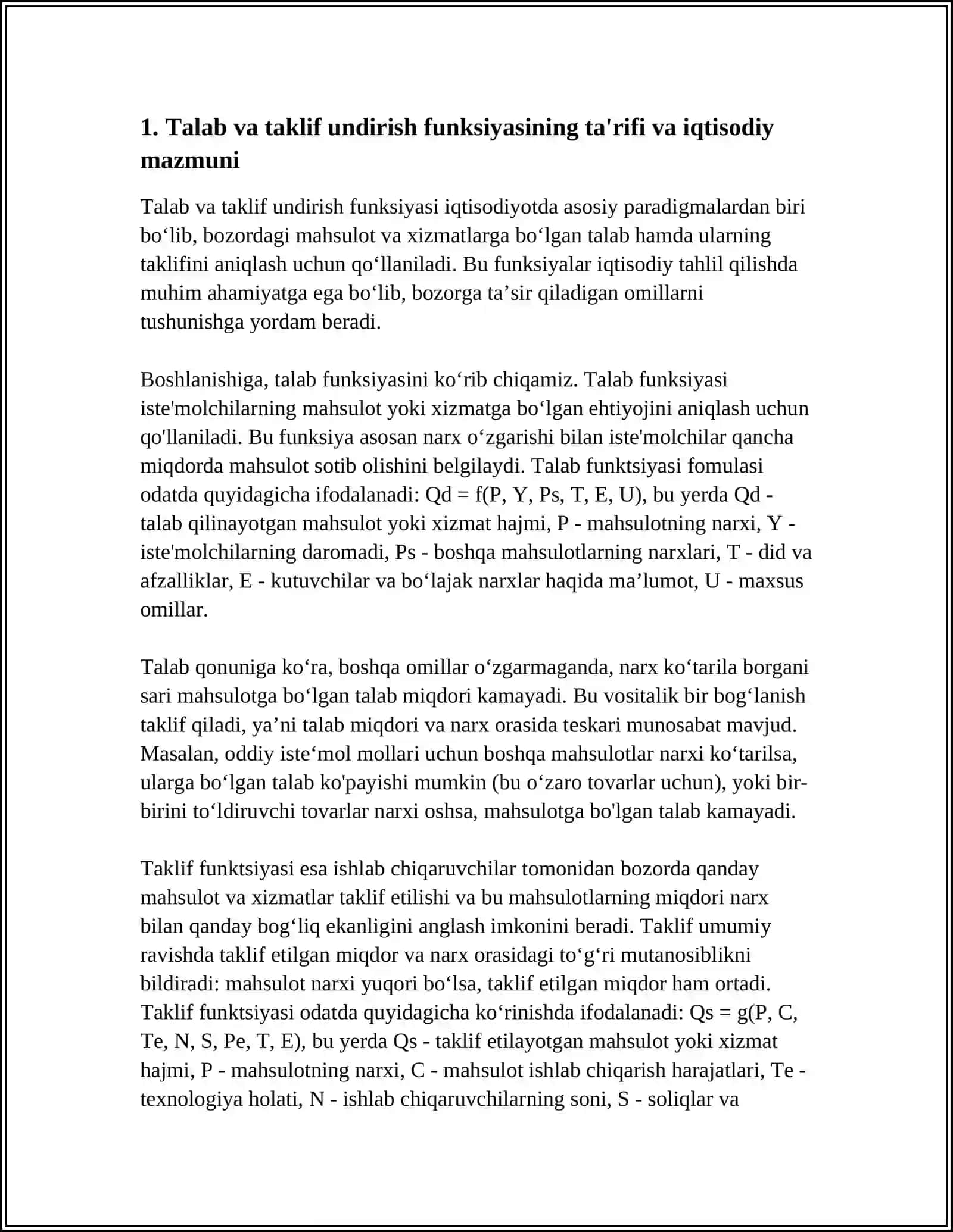 TALAB VA TAKLIF UNDIRISH FUNKSIYASI 4