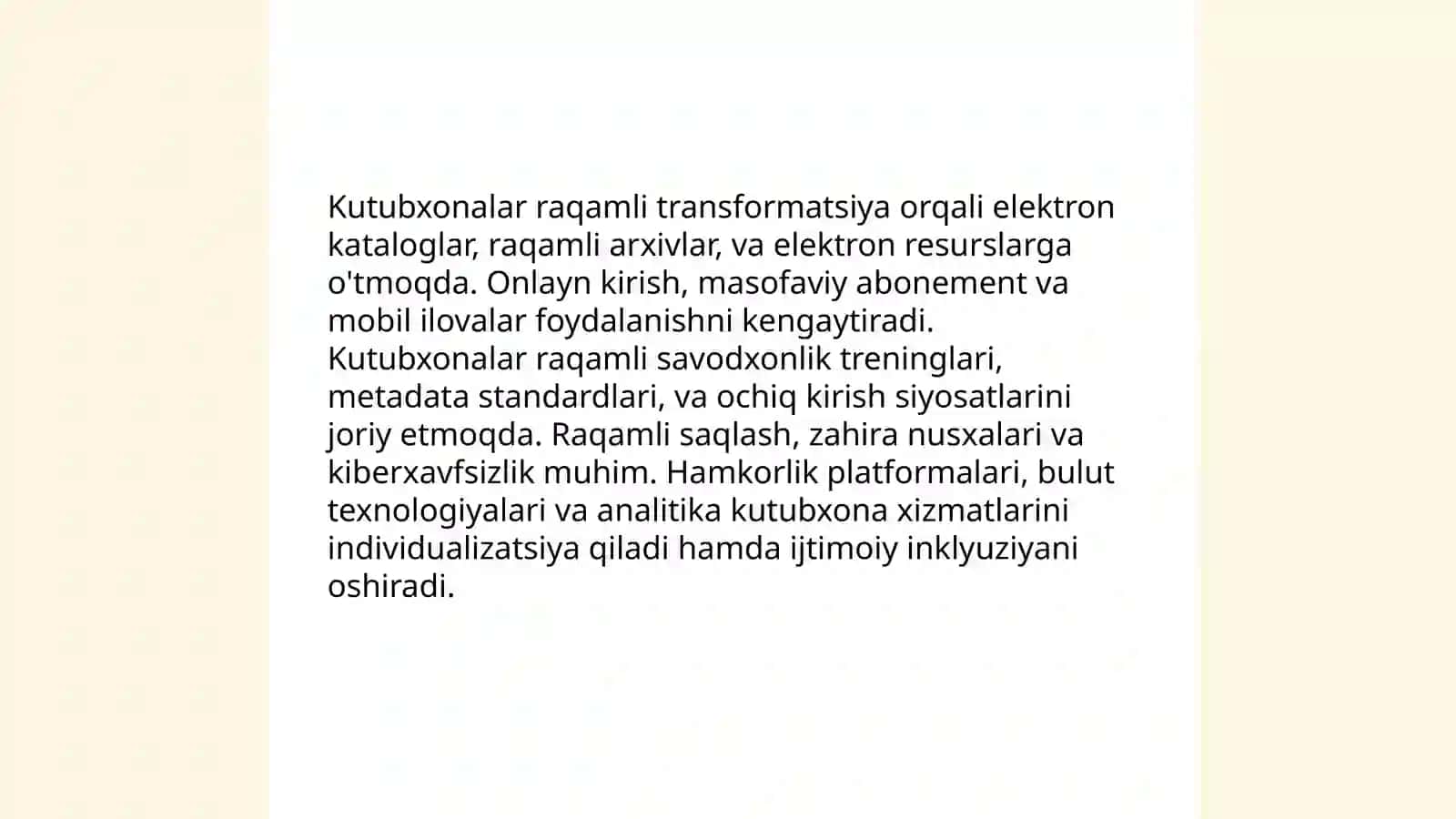 Kutubxonalarning zamonaviy ijtimoiy roli 4