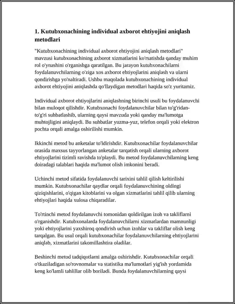 Kutubxonachining Individual Axborot Xizmatini Ko'rsatishdagi Roli 4