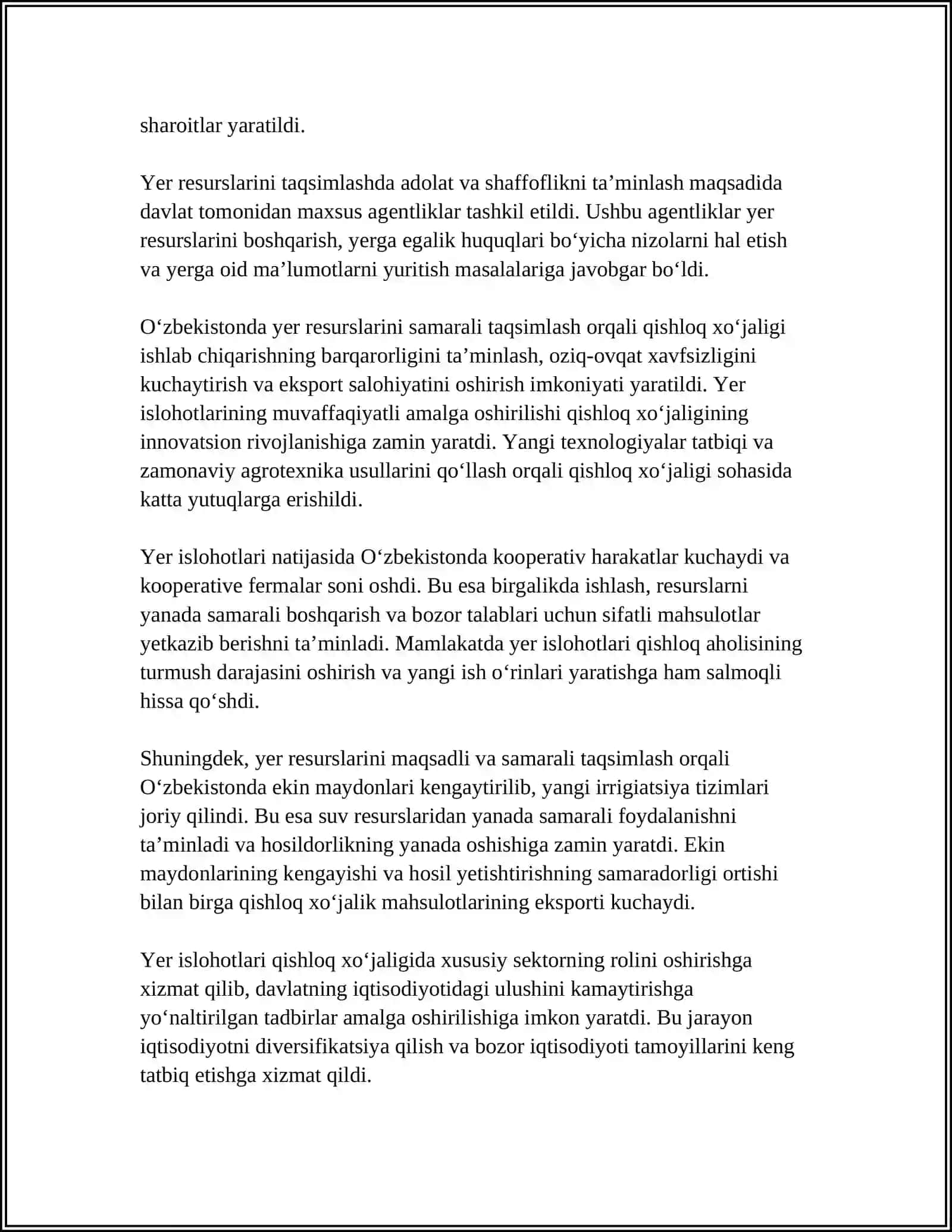 MUSTAQILLIK YILLARIDA QISHLOQ XOʻJALIGI VA SANOAT SOHASIDAGI UZGARISHLAR 4