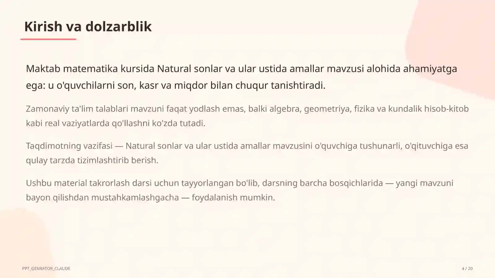 Natural sonlar va ular ustida amallar (5-sinf) 4