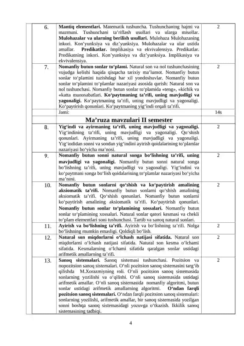Matematika va uni o‘qitish metodikasi 4