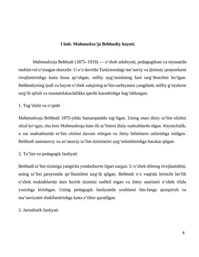 Mahmudxo’ja Behbudiyning hayoti va ijodi 4
