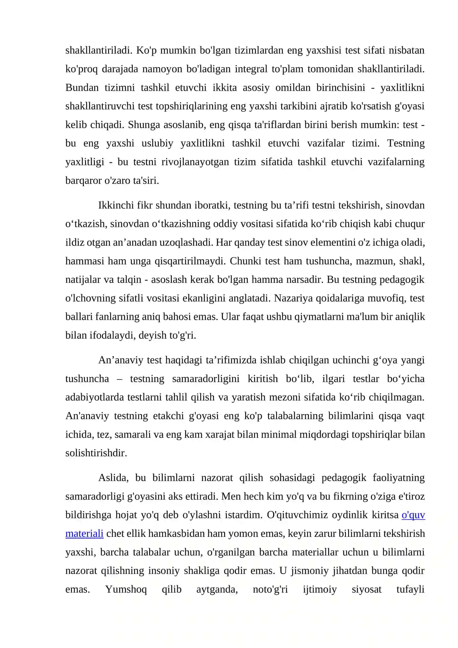 “Testologiya va pedagogik o’lchovlar nazariyasi” 4