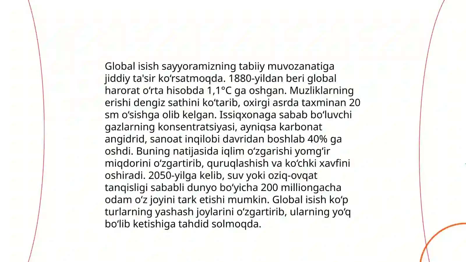 Iqlim o'zgarishi va uning oqibatlari 4