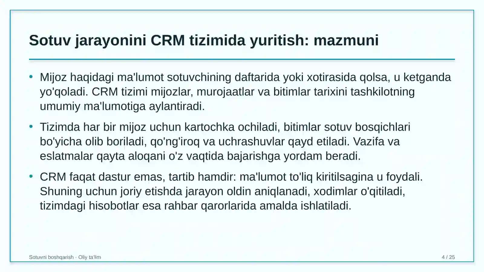 Energetika nazorati inspeksiyalarida sotuv jarayonini CRM tizimida yuritish 4