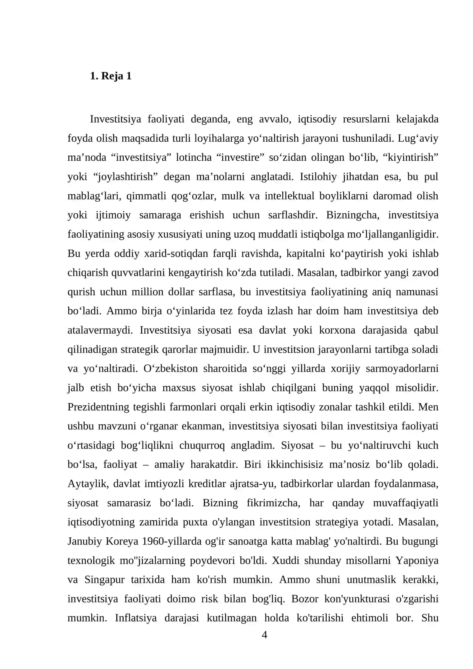 Investitsiya faoliyati va investitsiya siyosati 4