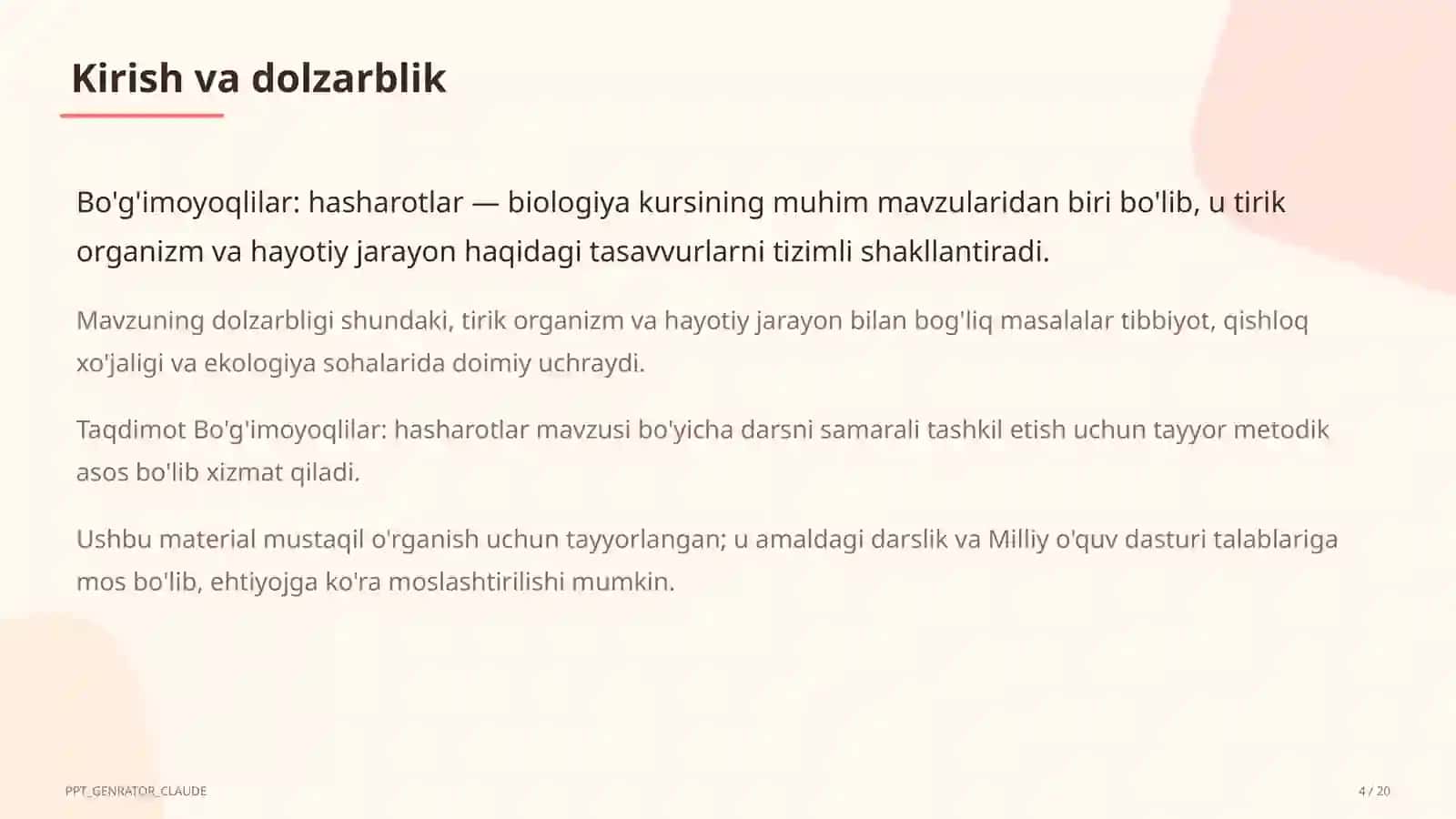 Bo'g'imoyoqlilar: hasharotlar (7-sinf) 4