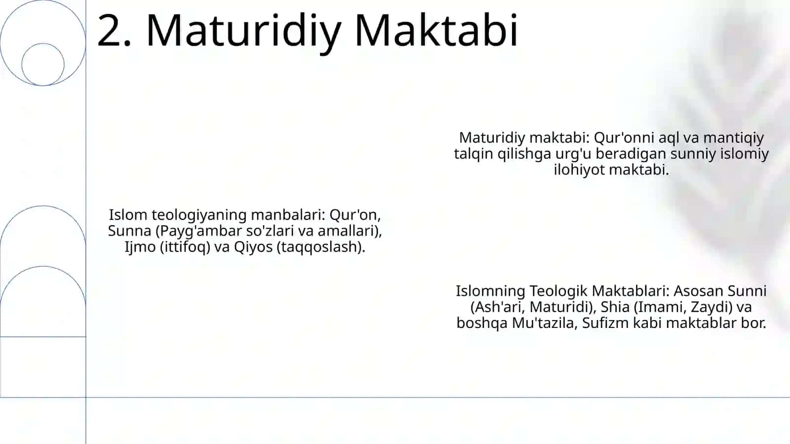 Islom dini manbalari va aqidaviy maktablari 4