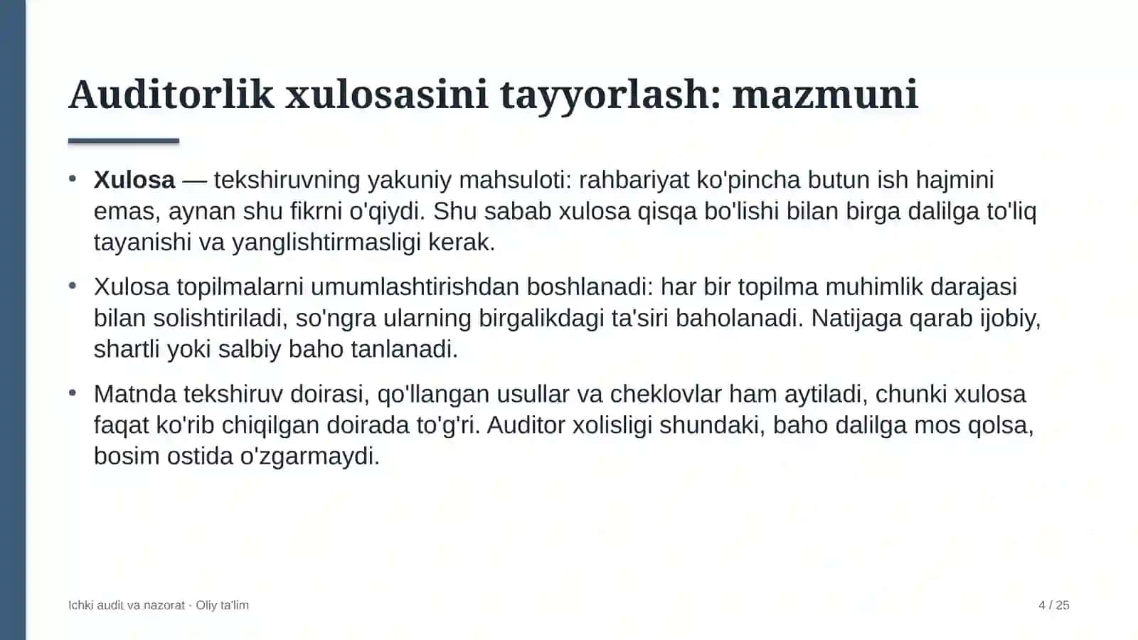 qahvaxonalarda auditorlik xulosasini tayyorlash 5079 4
