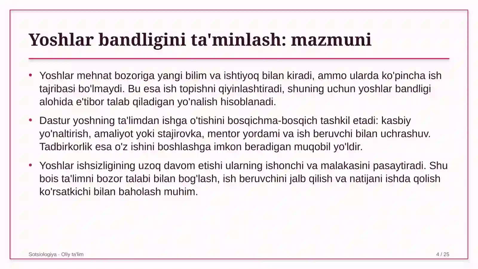 Aksiyadorlik jamiyatlarida yoshlar bandligini ta'minlash 4
