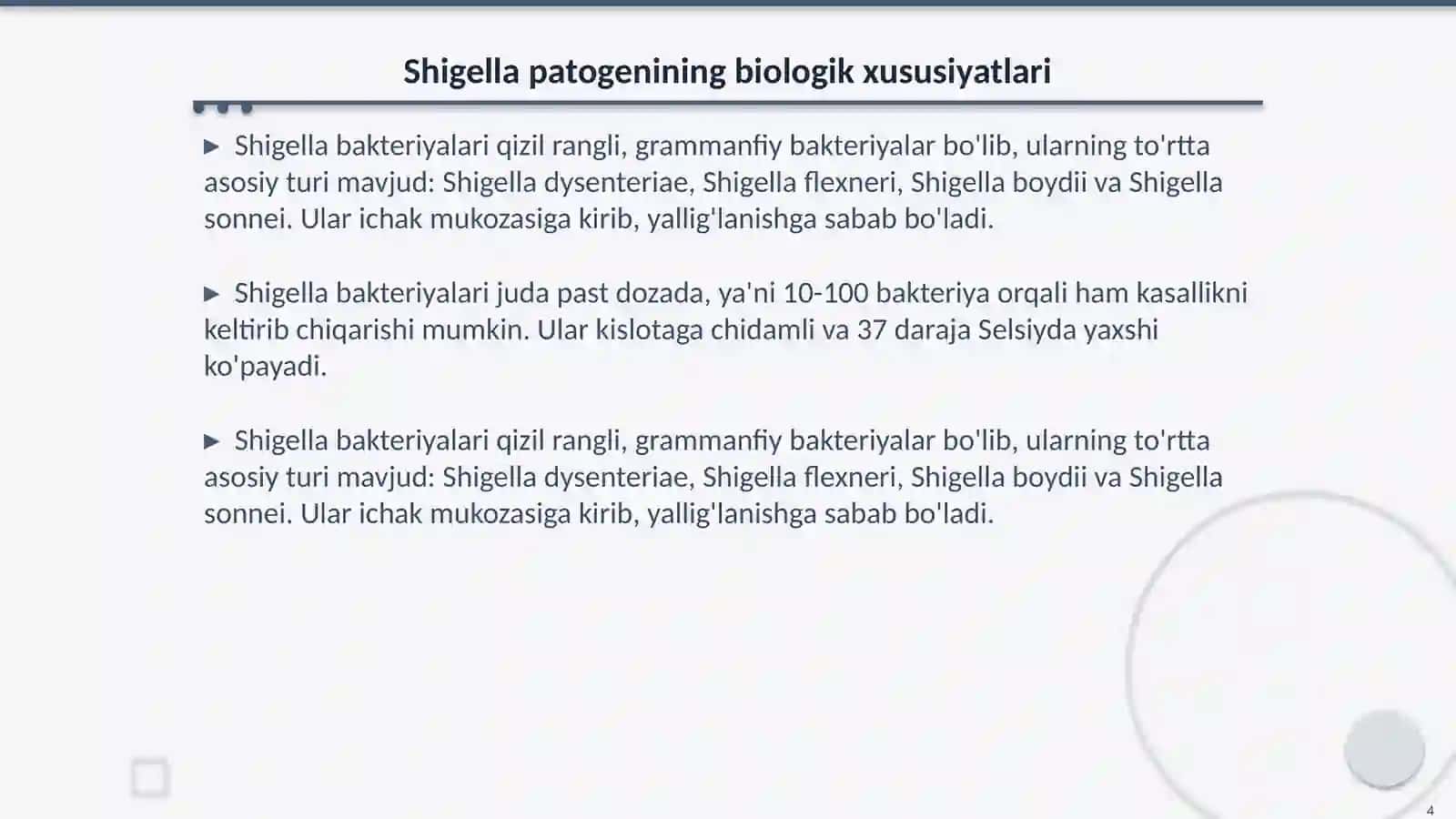 Shigellezlar epidemiologiyasi va profilaktikasi 4