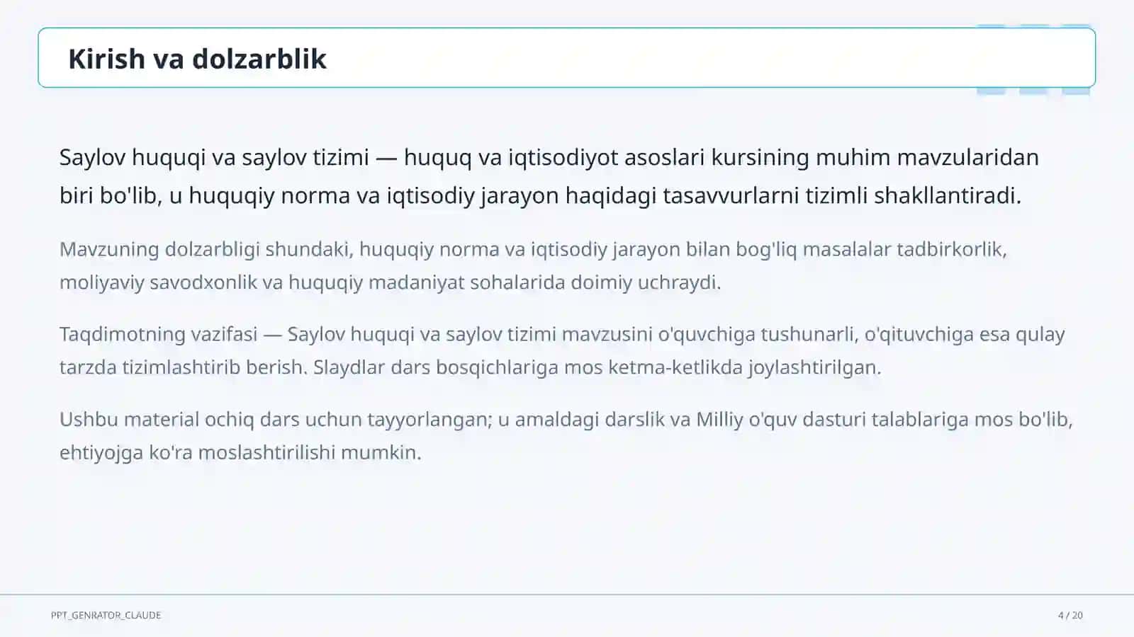 Huquq va iqtisodiyot asoslari (9–11) 4