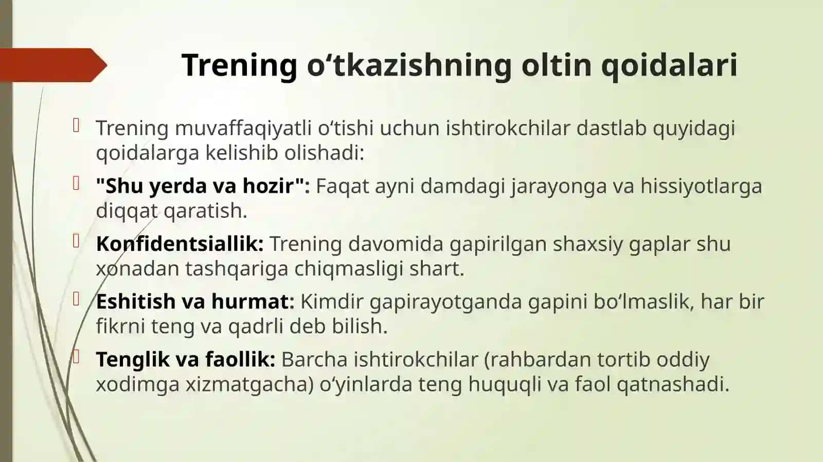 PSIXOLOGIK TRENING ASOSLARI VA GURUHNI SHAKLLANTIRISH 4