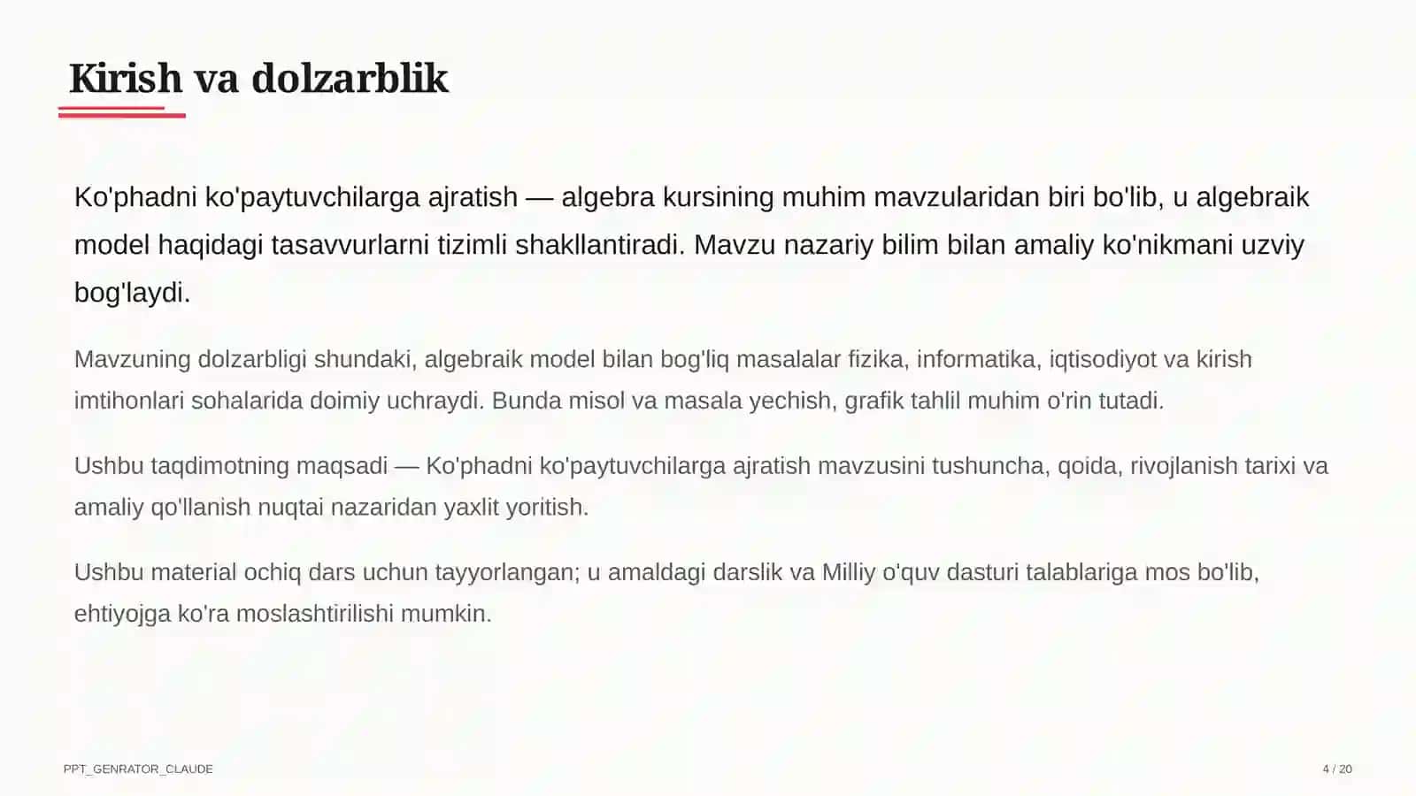 Ko'phadni ko'paytuvchilarga ajratish (7-sinf) 4