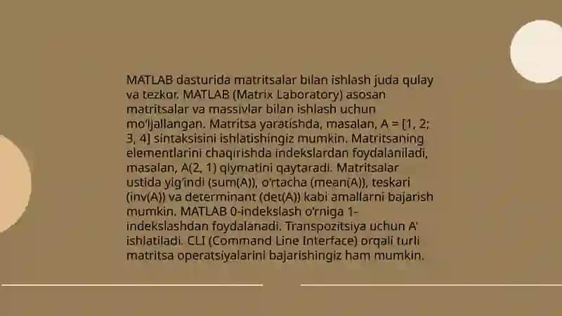 MATLAB dasturi 4
