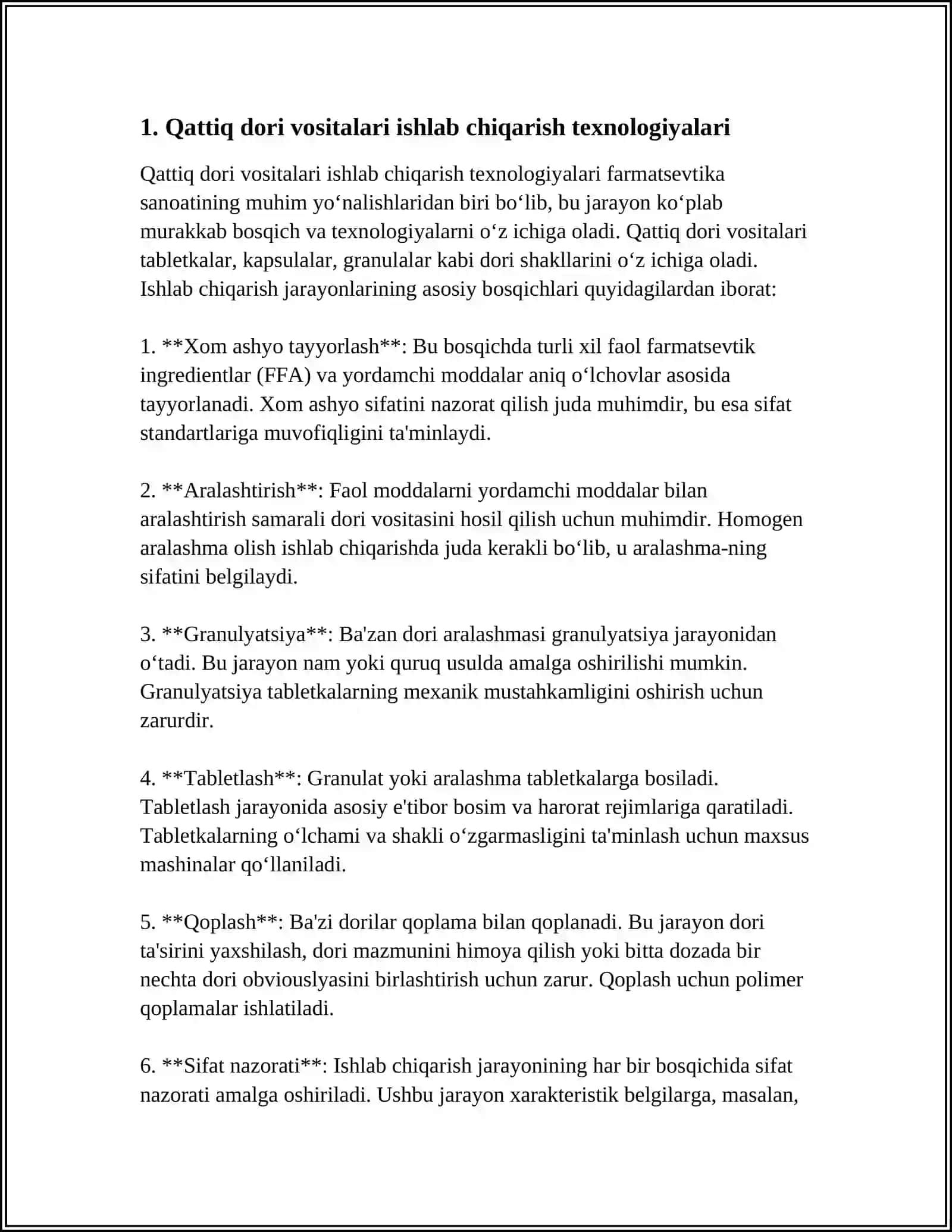 SANOAT MIQYOSIDA ISHLAB CHIQARILADIGAN QATIQ DORI VOSITALARI 4
