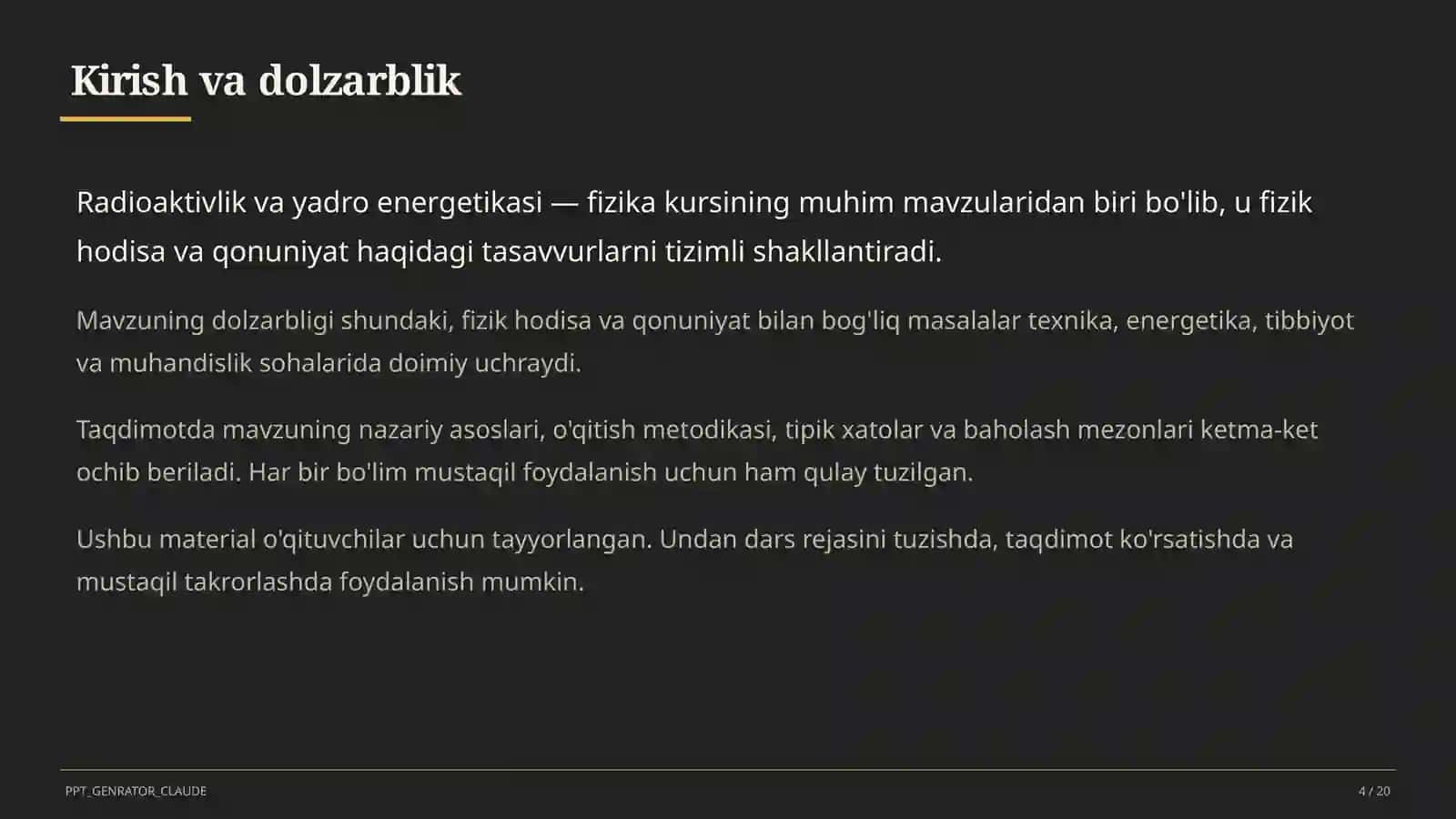 Radioaktivlik va yadro energetikasi (11-sinf) 4