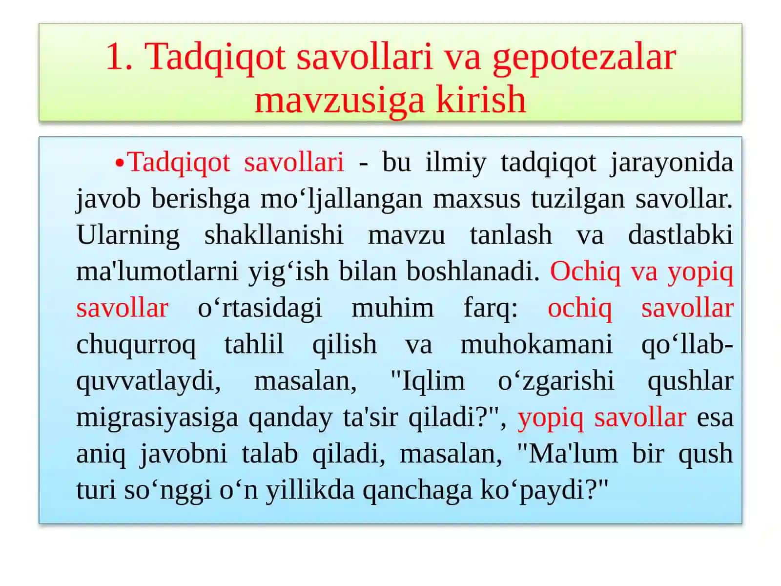 Tadqiqot savollari va gipotezalarini shakllantirish 4