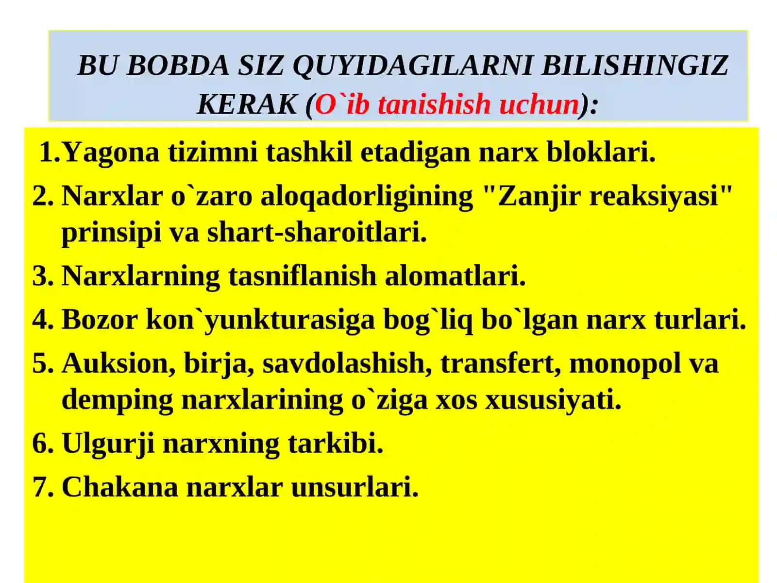 NARXLAR TIZIMI 4