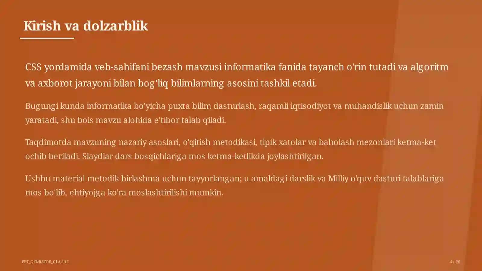 Informatika va axborot texnologiyalari (5–11) — metodik birlashma uchun 4