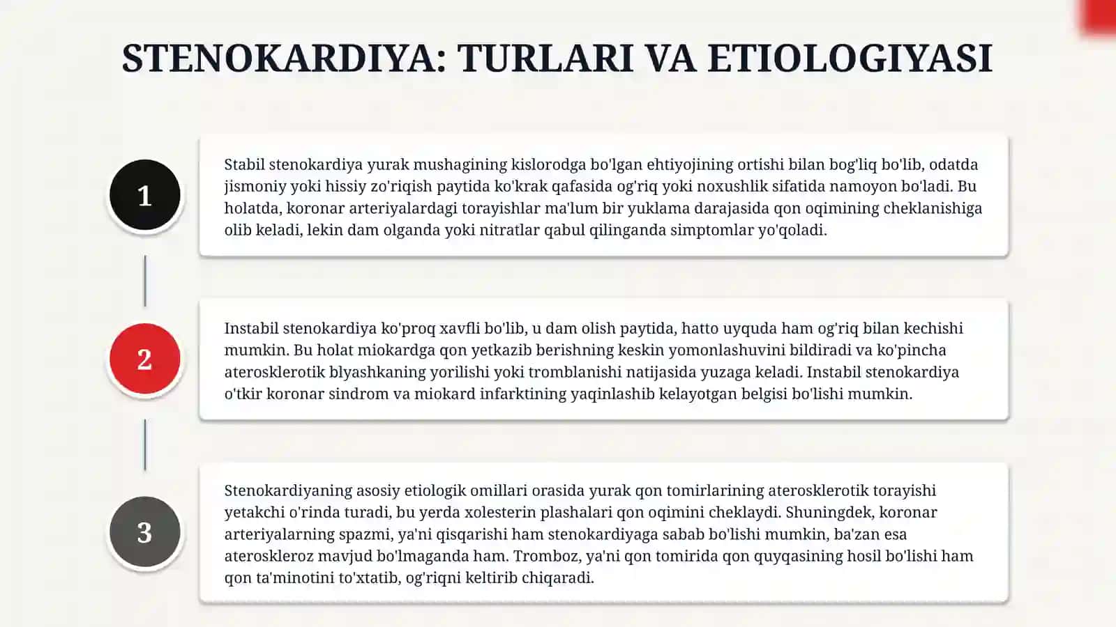 Yurak ishemik kasalligi. Stenokardiyalar va o'tkir miokard infarkti. O'tkir koronar 4