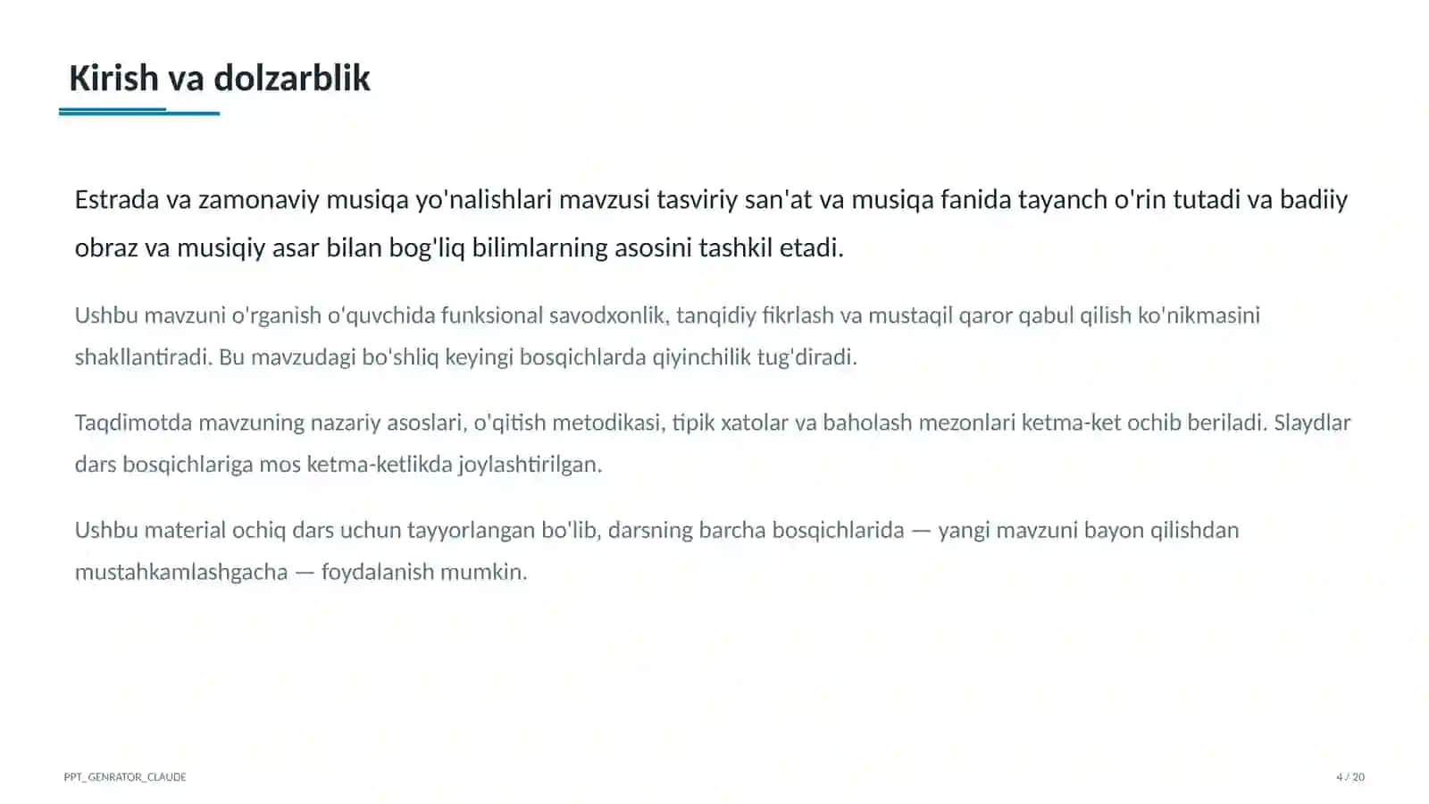 Estrada va zamonaviy musiqa yo'nalishlari (7-sinf) 4