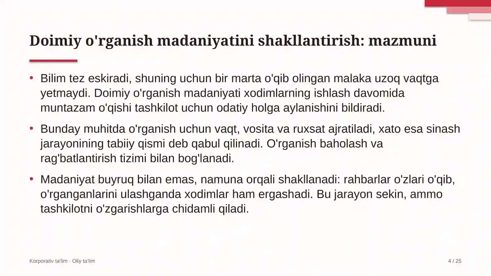 diagnostika markazlarida doimiy o'rganish madaniyatini shakllantirish 1744 4