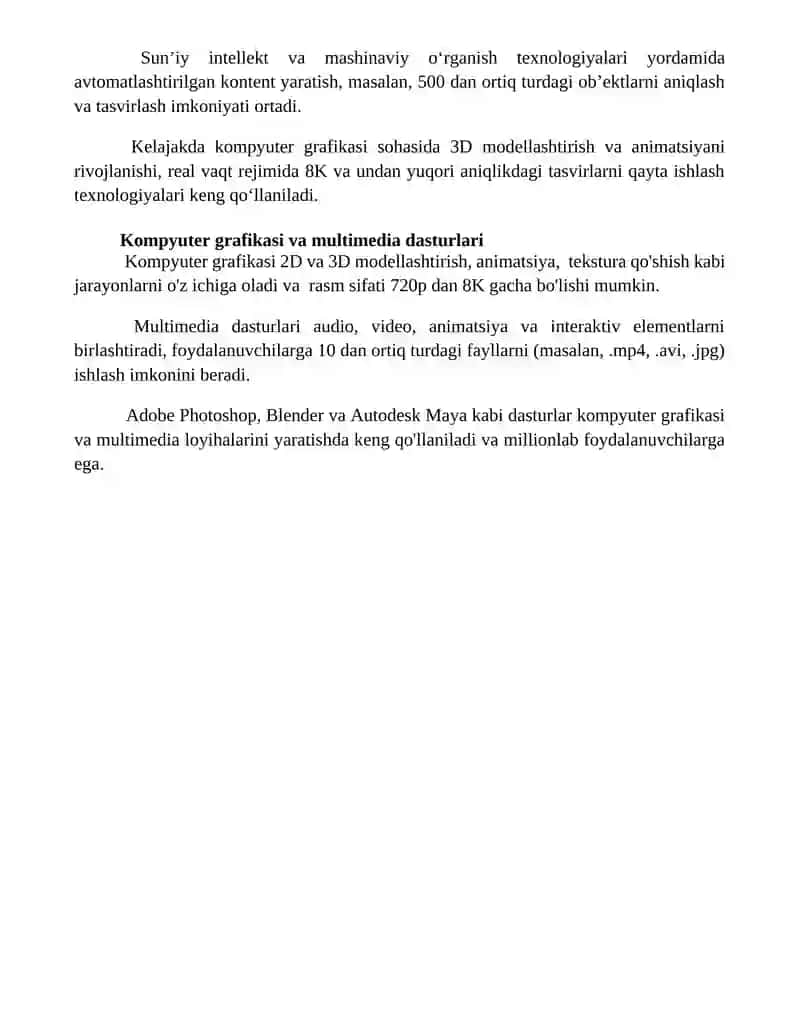 Kompyuter grafikasi va multimedia texnologiyalari 4