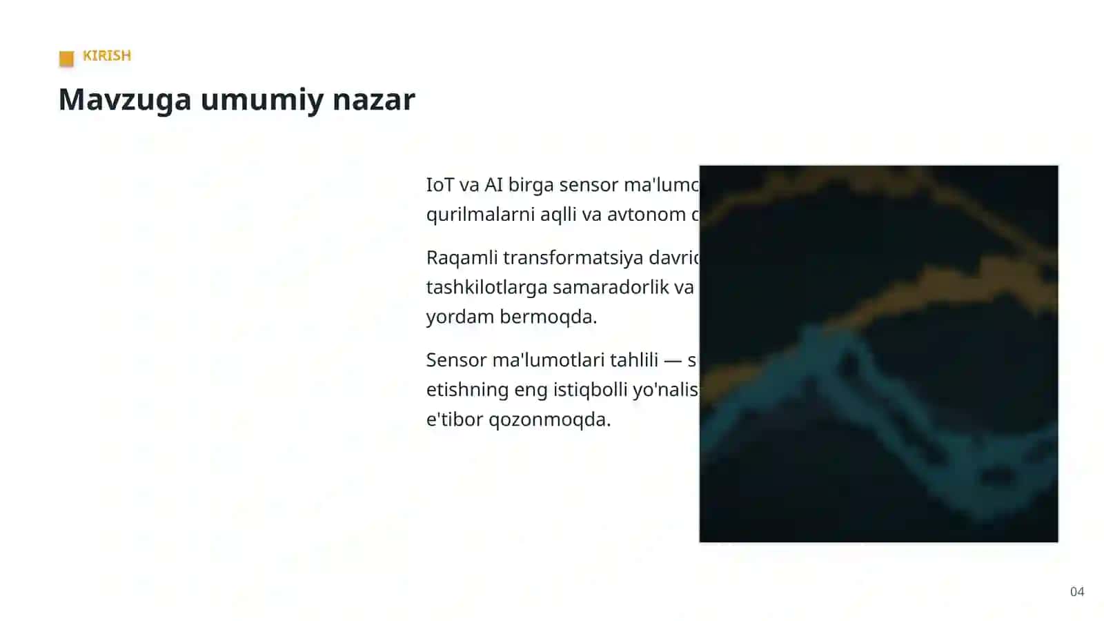 Sensor ma'lumotlari tahlili: imkoniyat va yechimlar 4