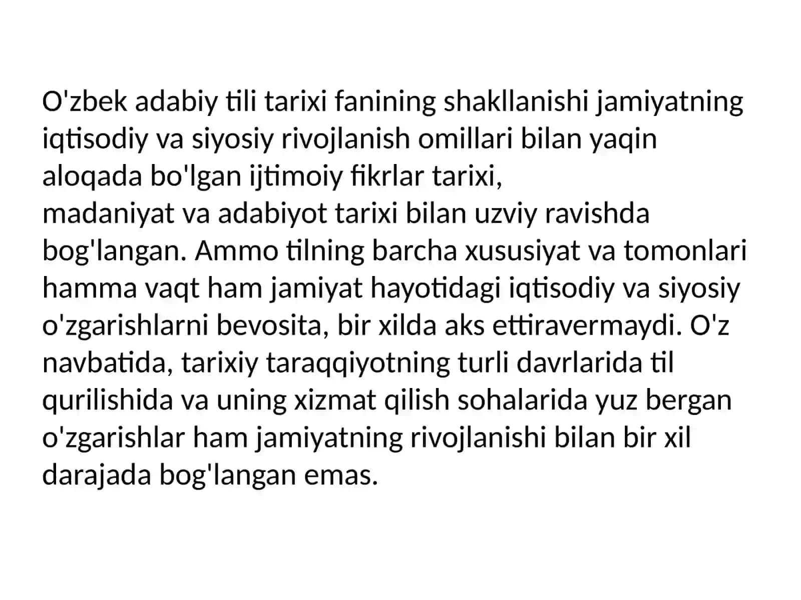 O'zbek tili tarixi  fanining predmeti, maqsadi va vazifalari 4