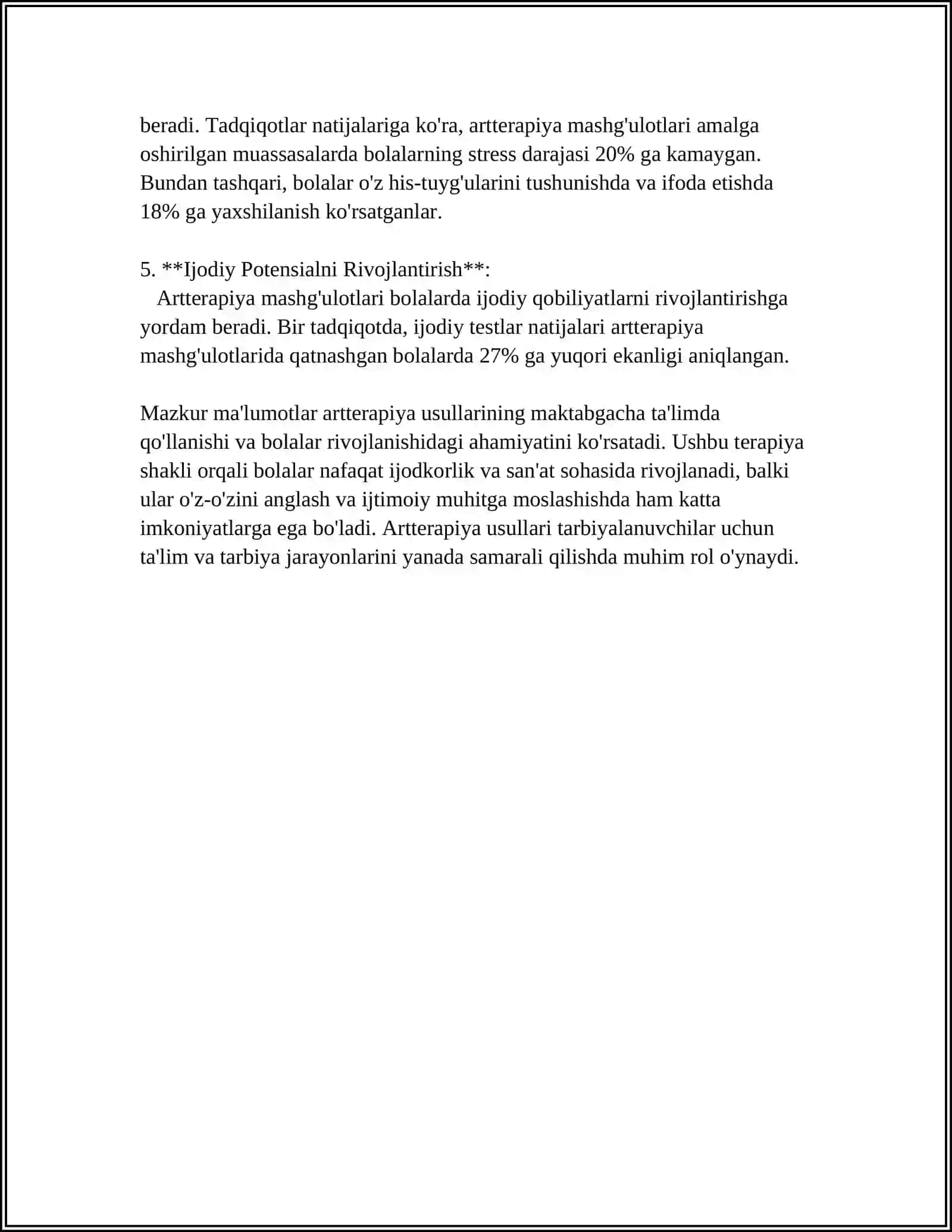 MAKTABGA TAYYORLOV GURUHLARI TARBIYALANUVCHILARIDA ARTTERAPIYA YORDAMIDA IJODIY QOBILIYATLARINI RIVOJLANTIRISH 4