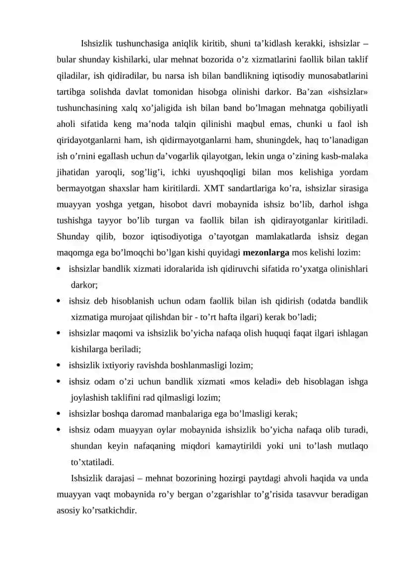Ishsizlikning kelib chiqish sabablari 4
