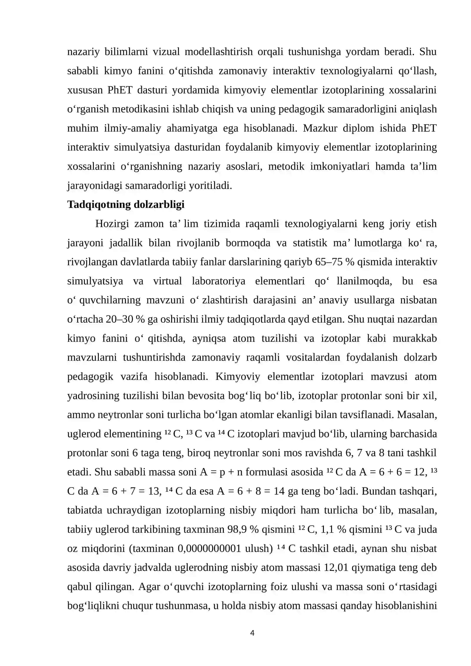PHET DASTURI ASOSIDA IZOTOPLAR XOSSALARINI O‘RGANISH METODIKASI 4