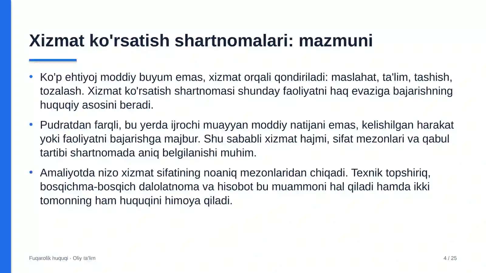 dasturiy mahsulot kompaniyalarida xizmat ko'rsatish shartnomalari 7302 4