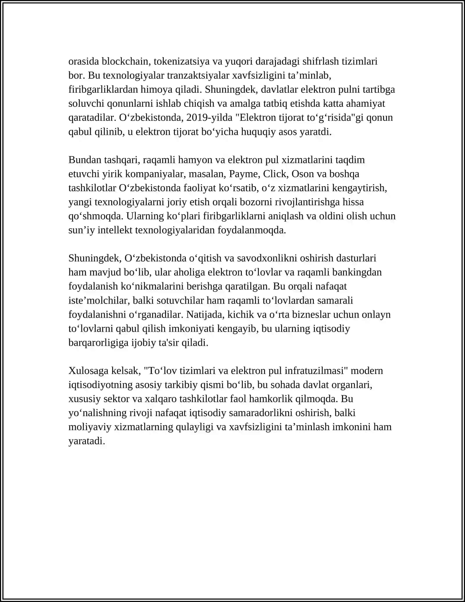 MOLIYAVIY INFRATUZILMA 4