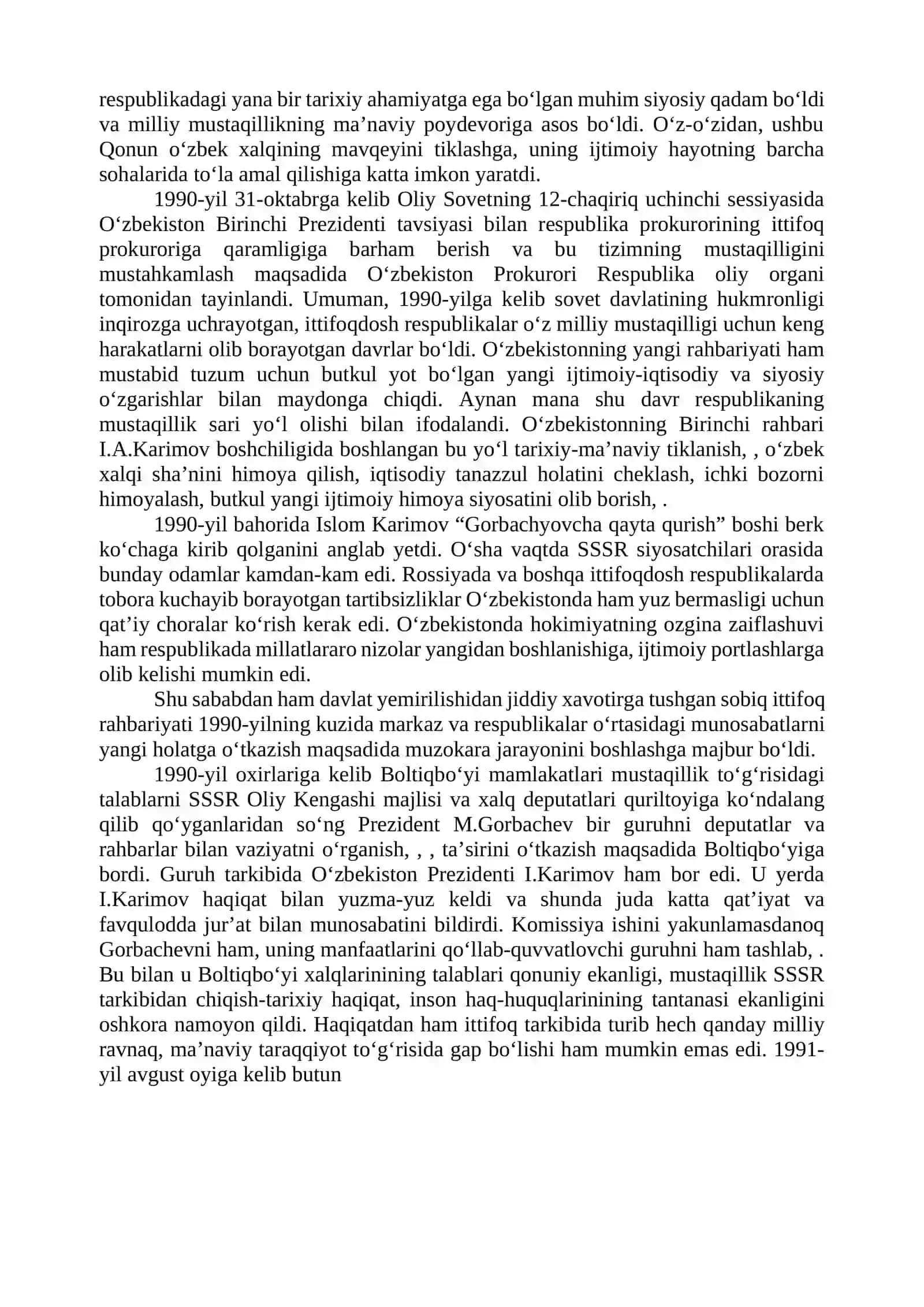 MUSTAQIL O‘ZBEKISTON RESPUBLIKASINING TASHKIL TOPISHI VA UNING TARIXIY AHAMIYATI 4