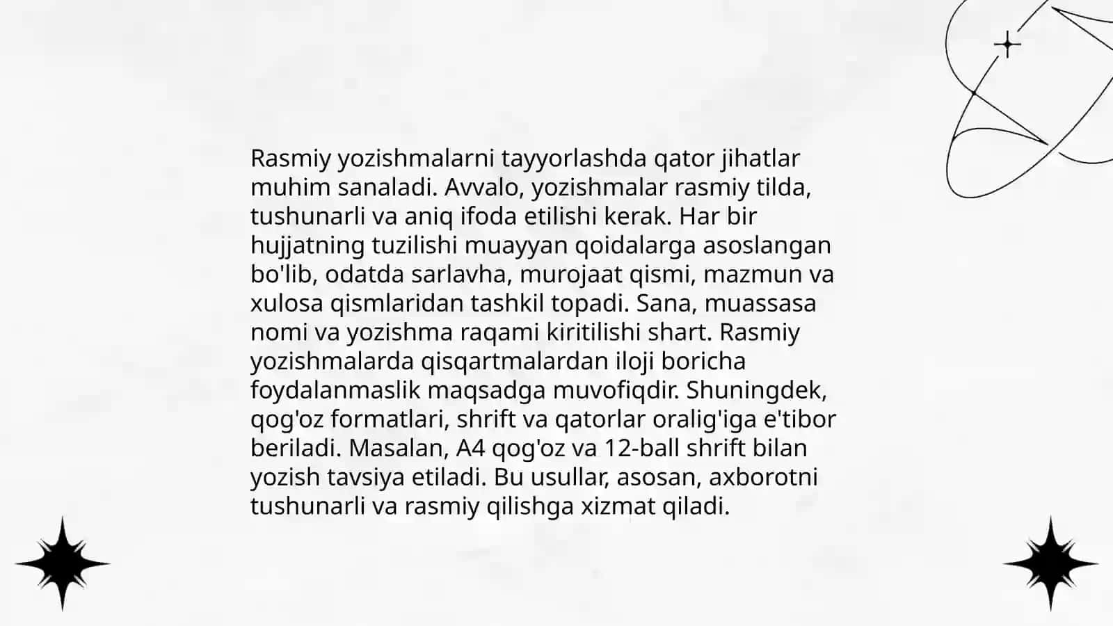Xizmat yozishmalari bilan ishlash texnologiyalari 4