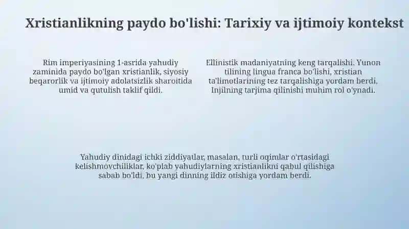 Xristianlik dini paydo bo'lishi, talimoti va aqidalari 4