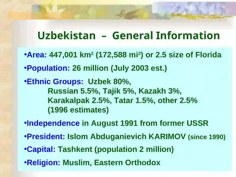 General Information about Uzbekistan 4