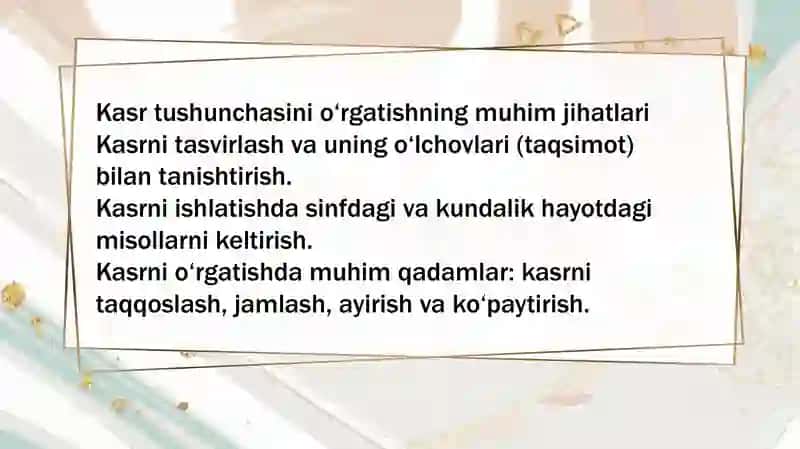 Sinfdan tashqari mashg‘ulotlarda kasr tushunchasi bilan tanishtirish metodikasi 4