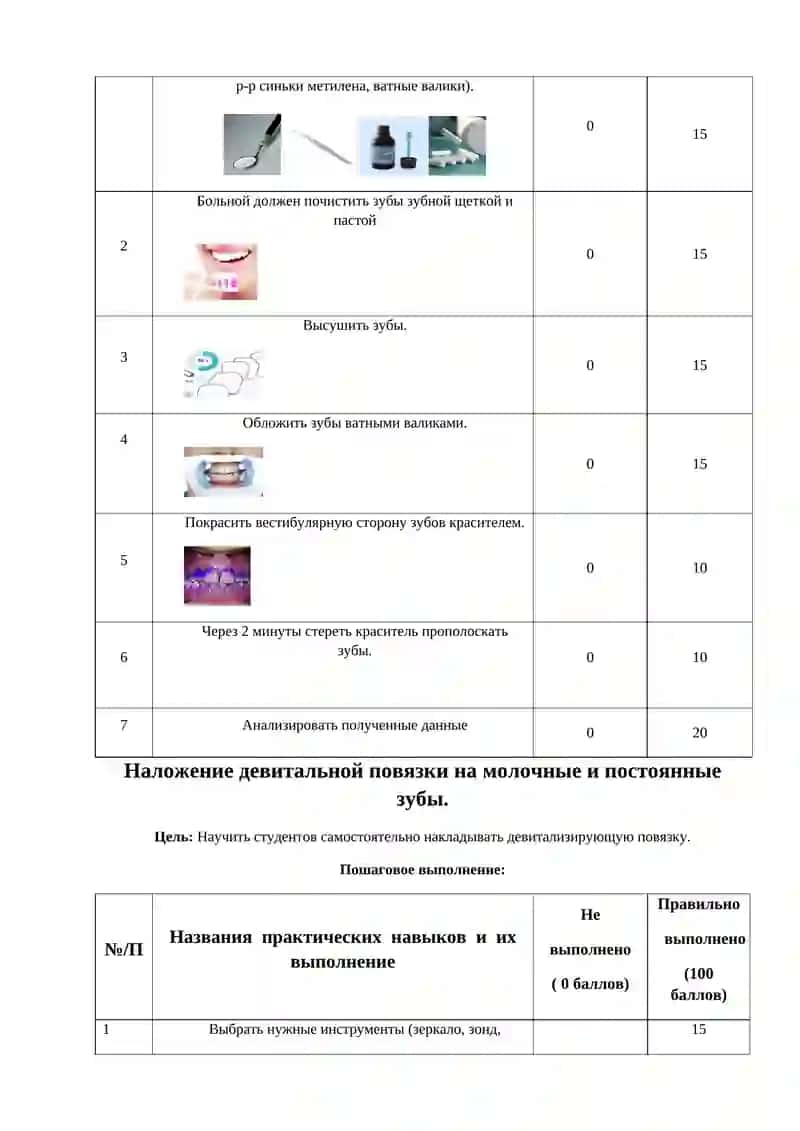 Поэтапное выполнение практических навыков по детской кариесологии 4