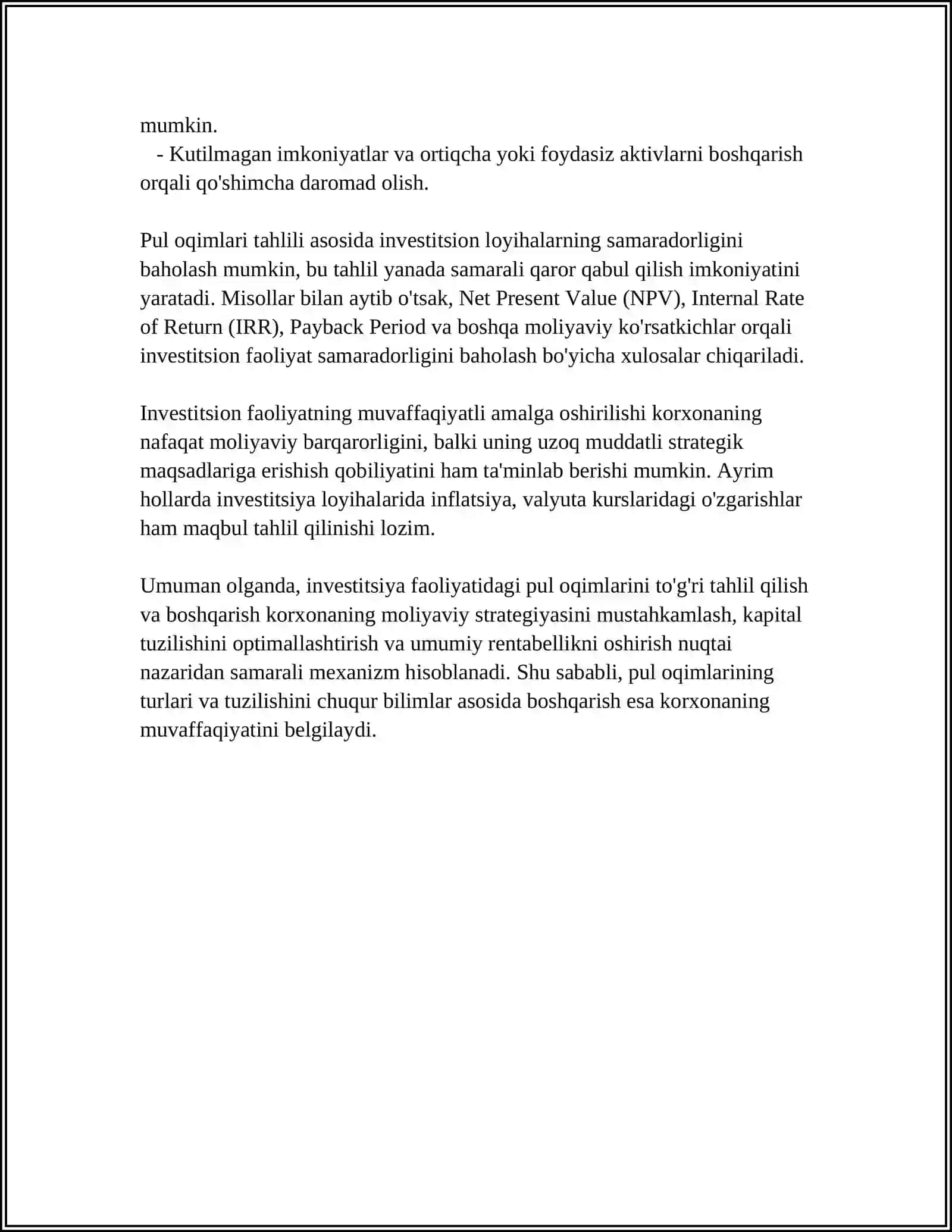 INVESTITSION FAOLIYATDAGI PUL OQIMLARI TAHLILI 4