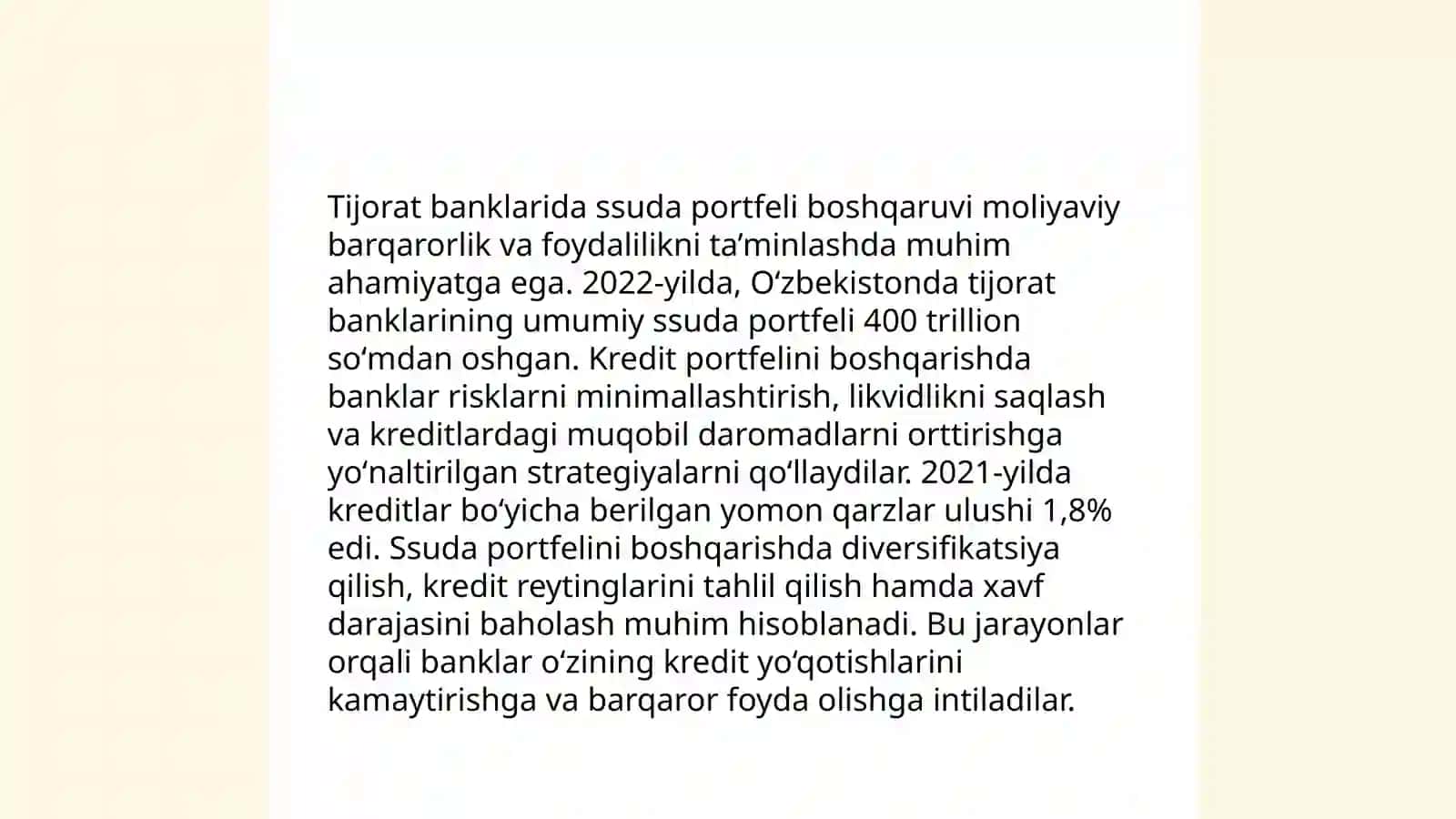 Tijorat banklarining kreditlash siyosati 4