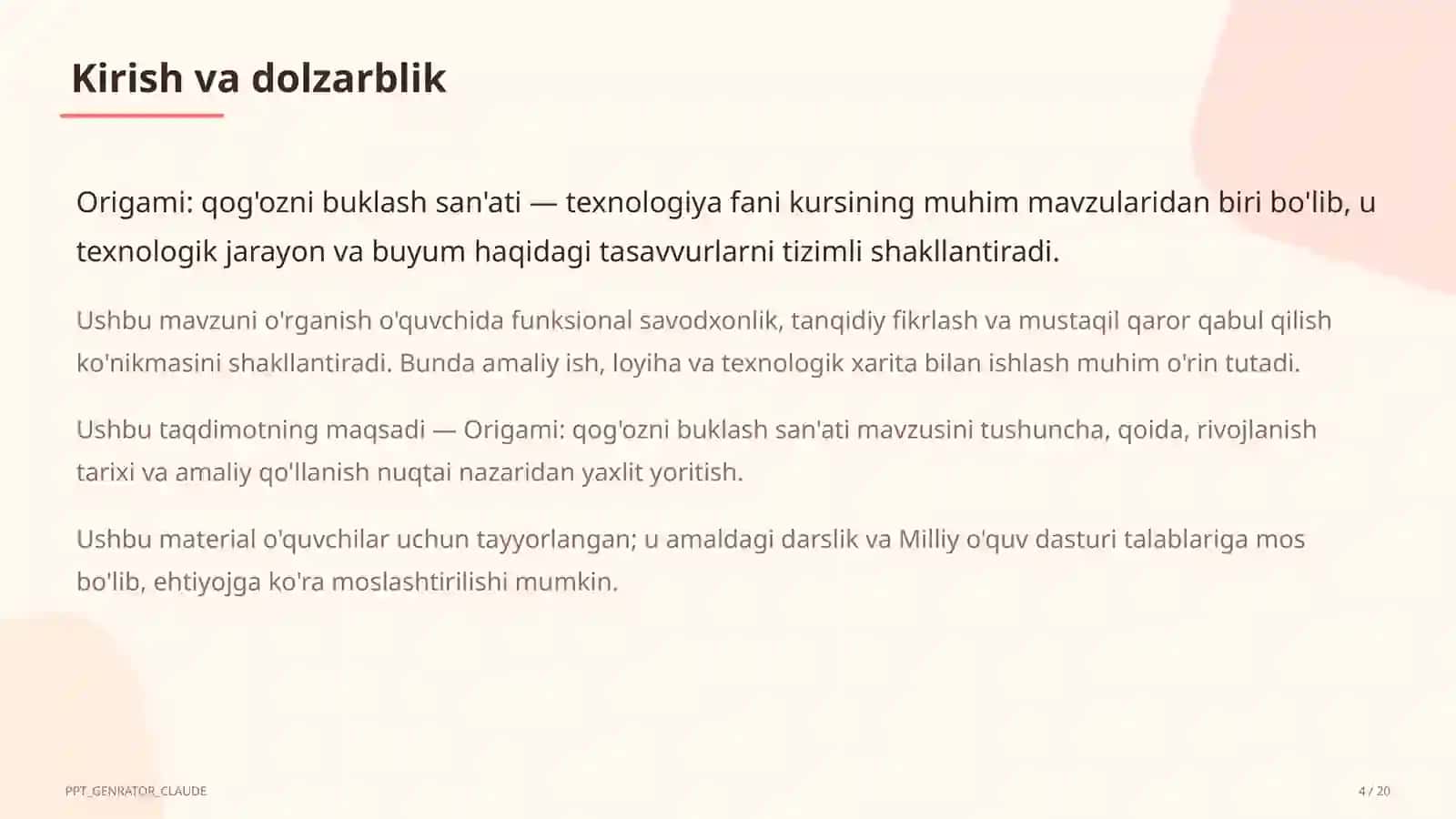 Origami: qog'ozni buklash san'ati (2-sinf) 4
