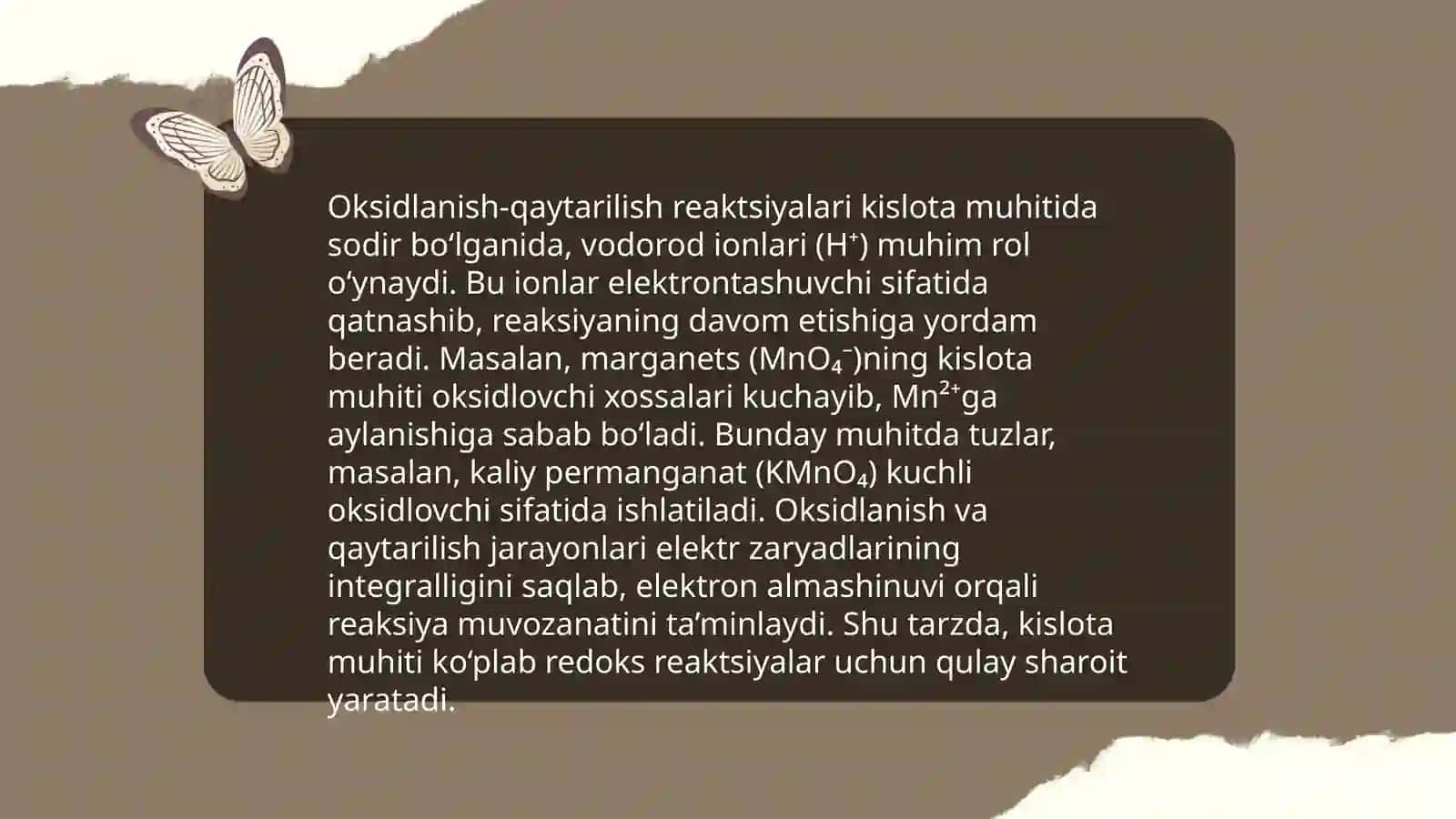 Oksidlanish qaytarilish reaksiyalarini eritma muhitga bogliqligi 4