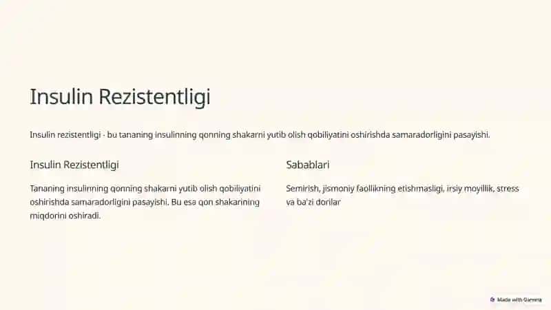 Metabolitik Sindrom: Asoslar va Asoratlar 4