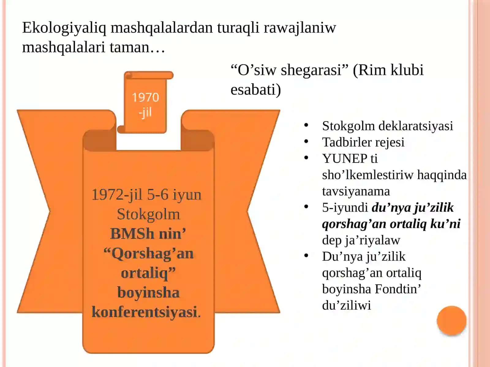 Turaqli rawajlaniw ha’m onin’ ekologiyaliq ta’ripleri pa’ni 4