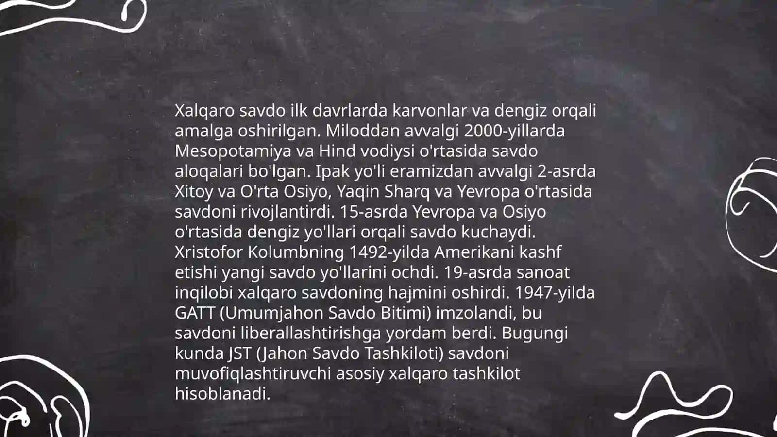 Xalqaro savdoning mazmuni, tuzilishi va xususiyatlari 4