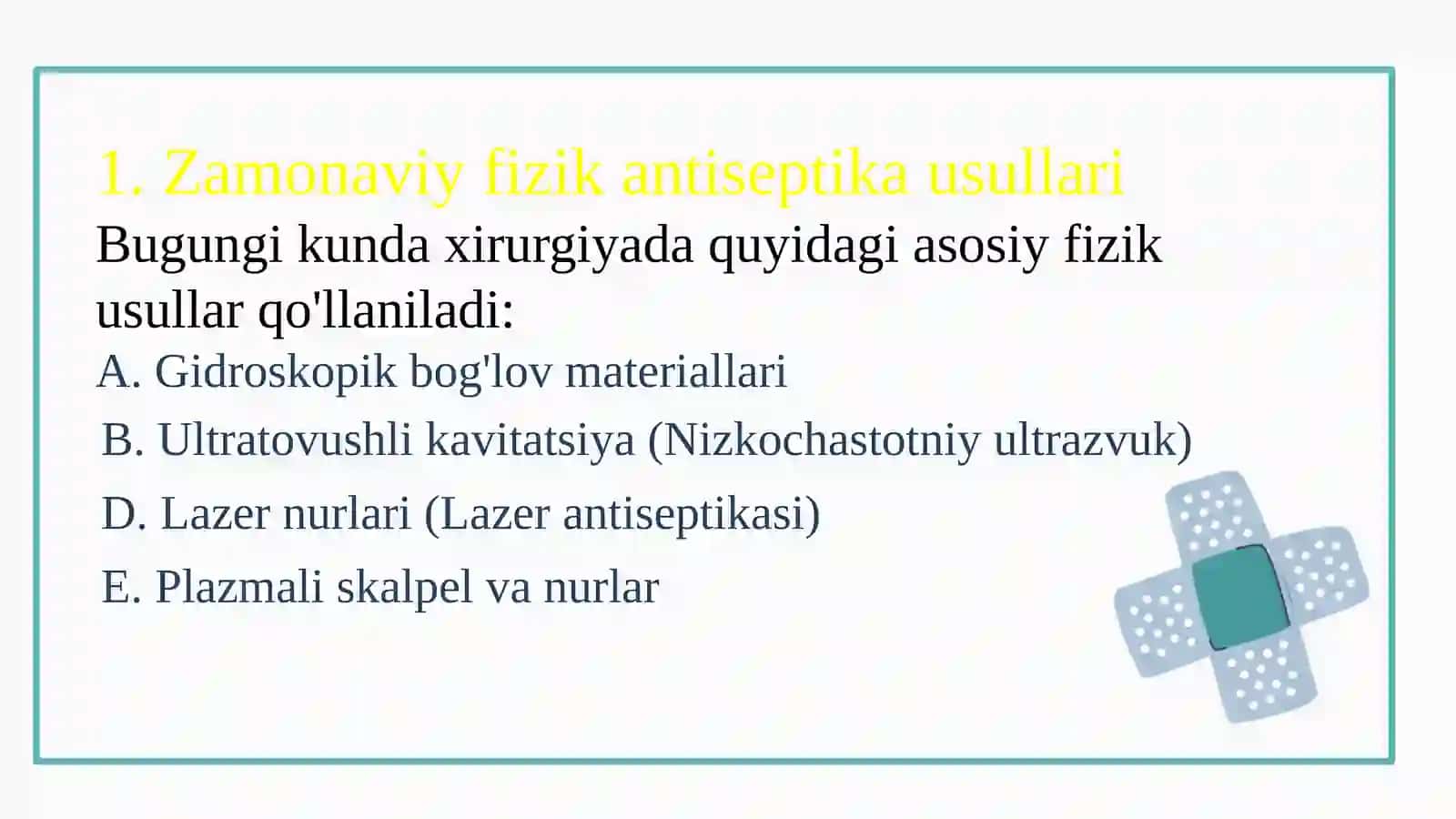 Zamonaviy  antiseptika usullari 4